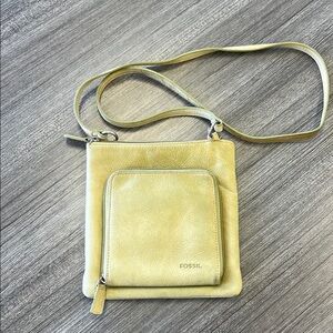 Fossil leather crossbody purse.